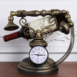 Zcx Cremagliera del Vino Europeo/Retro Stile del Vino Dell'orologio del Telefono di Stile del Ferro Battuto/Cremagliera del Vino Dell'orologio (Colore : Bronzo) - 1