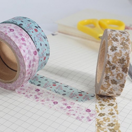 10 rotoli di 10 metri Floreale Nastro Washi Tape, Nastro Adesivo Decorativo DIY Washi mascheratura nastri per fai da te, artigianato, decorazione di libri, mestieri, fantastico per feste e party - 1