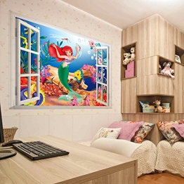 3D Adesivi da Parete ,Cervo Nella Foresta Adesivi Murali di Cartone Animato,Ispirato "Under The Sea" Vista Effetto 3D Fuori Dalla Finestra Decorazione Rimovibili Vinile DIY Stickers Murali per Asilo Nido, Cameretta dei Bambini - 1