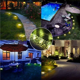 4 Pezzi Lampade da Giardino Solari 8LED Luce 100LM, KDORRKU 600mAh Batteria Integrata Luci solari giardino IP65 Impermeabili Fari Calpestabili per Terreno Esterno Scala Paesaggio Strade Vialetto - 1