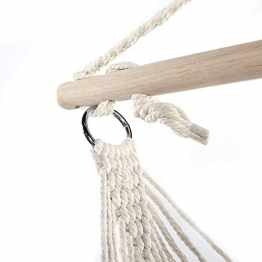 ACC Catwalk - Sedia a Dondolo sospesa in Corda, per Interni ed Esterni, per camere da Letto, Esterni, Alberi, Adulti e Bambini, Colore: Beige (1,5 kg) As Shown,Beige(3.2lbs) - 1