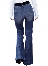 Aleumdr Jeans Donna a Vita Alta Jeans a Gamba Larga Donna Pantaloni Donna a Zampa D’Elefante Elasticizzati Denim Jeans Donna - 1