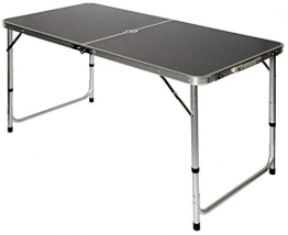AMANKA Tavolino da pic-nic 120x60x70cm Tavolo da campeggio in alluminio altezza regolabile pieghevole formato valigia Grigio Scuro - 1