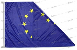 Bandiera Europa 100x70 cm in tessuto nautico antivento da 115g/m², bandiera europea 100x70 lavabile, bandiera d'Europa 70x100cm con cordino, doppia cucitura perimetrale e fettuccia di rinforzo - 1