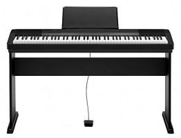 Casio CDP-130BK - Pianoforte Digitale (88 tasti, 48 note, 5 canzoni) + Supporto Stand Casio CS-44P, Nero - 1