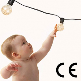 Catena Luminosa 10 Metri - Catena Luminosa con 30 Lampadine LED 10mt, Catena di Rame Basso Consumo Bassa Temperatura, Impermeabile IP65 da Casa Giardino Feste all’aperto, Bianco Caldo Bello Effetto - 1