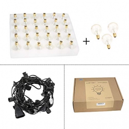 Catena Luminosa Esterno LOFTer Stringa Luci da Giardino con 30 Lampadine Filo Luci Esterno Catena di Luce da 9,5m Illuminazione Luci Decorative Esterno e Interno per Giardino, Matrimonio, Gazebo, ecc - 1