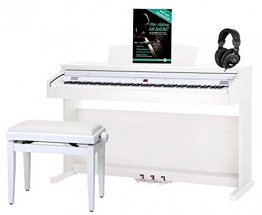 Classic Cantabile DP-50 WM pianoforte digitale bianco opaco panchetta cuffie - 1