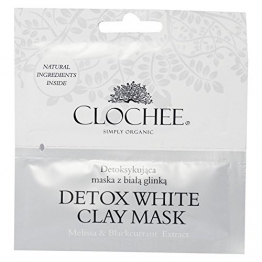 CLOCHEE - Maschera Viso Argilla Bianca Detox Clochee - Antiage, detossinante, rassodante - Con melissa ed estratto di ribes nero - Confezione da 2 bustine da 6ml - 1