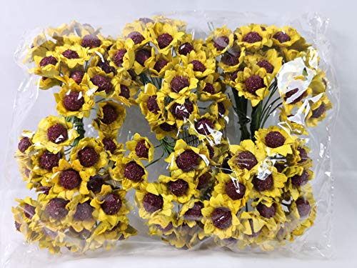 Confezione 144 pezzi-fiori, Bomboniera fiore mini girasole , x segnaposto, composizione confetti. (ck274)