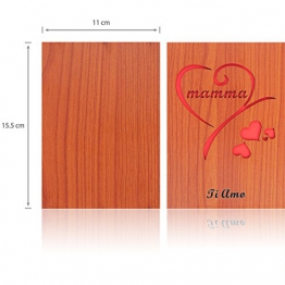 CREAWOO Biglietto Auguri per La Festa della Mamma in Legno Intagliato-Un Pensiero Speciale per ogni Mamma per Compleanno e Altre Occasioni Speciali - 1