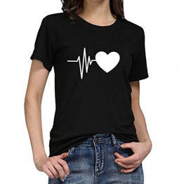 Donna Maniche Corte,Divertenti Vintage Tumblr Magliette Donna Manica Corte estive Ragazza t Shirt Donna Maglietta Stampata a Maniche Corte Cuore a Maniche Corte da Donna Moda PANPANY - 1