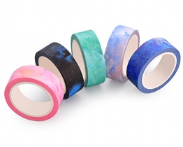 DSstyles 10M adesivo creativo riposizionabili Scrapbooking Stripes Craft Dots Fai da te giapponese nastri per mascheratura decorativo Sticky Washi Tape Collection Set - 5 Pz - 1