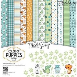 Elizabeth Craft Designs, confezione di fogli di carta Colour of Puppies Boy,, 30,5 x 30,5 cm - 1