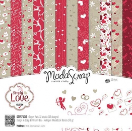 Elizabeth Craft Modascrap Paper Pack 12"X12" 12/Pkg-Simply Love - 1