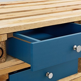 [en.casa] 4 x Cassetto per Euro Pallet Perfettamente integrabile - Turchese - 9,5cmx37,5cmx44,5 cm - 1