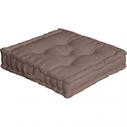 Enjoy Home 2007VSCS050050 - Cuscino da Pavimento, con Maniglia in Cotone, Visone, Dimensioni: 50 x 50 cm - 1