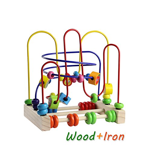 Fajiabao Giocattoli Rotolamento Bead Maze Roller Coaster Giochi di Legno Prima Infanzia Frutta Matematica Giochi Educativi per Bambini 3 Anni