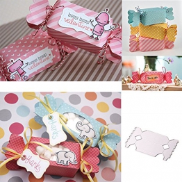 Feidajdzf Candy Gift Box fustella in metallo DIY template album per scrapbooking decorazione – argento - 1