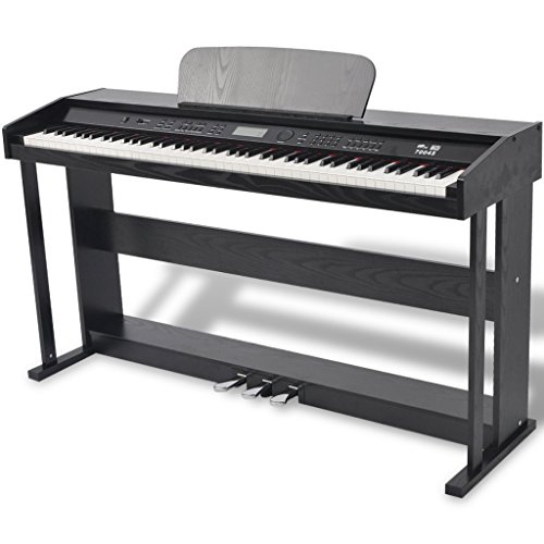 Festnight- Pianoforte Digitale con 88 Tasti e Pedali in melamina Nera