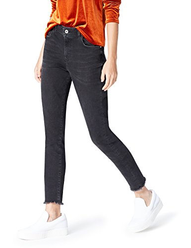 FIND DC3448 jeans donna vita alta, Nero (Nero), W30/L32 (Taglia Produttore: Medium)
