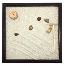 GIARDINO ZEN DA TAVOLO 25x25 2cm di legno massello WENGE lavorato artigianalmente fatto a mano - Prodotto di Qualita' - 1
