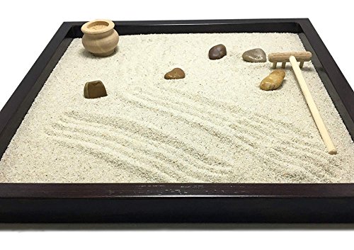 GIARDINO ZEN DA TAVOLO 25×25 2cm di legno massello WENGE lavorato artigianalmente fatto a mano – Prodotto di Qualita’