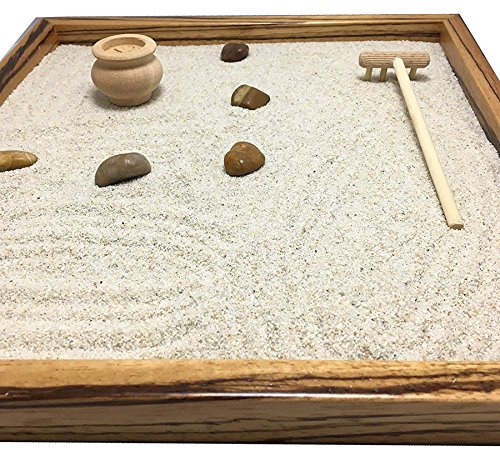 GIARDINO ZEN DA TAVOLO 25×25 2cm di legno massello ZEBRANO striato lavorato artigianalmente fatto a mano – Prodotto di Qualita’