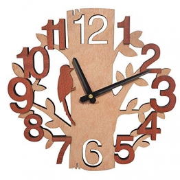 Giftgarden Orologio da Parete in Legno con Albero e Uccello Decor per Casa - 1