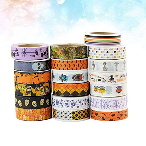 Healifty 10PCS Washi tape Halloween a tema decorativo mascheratura per DIY arti scrapbooking Craft regalo (modello casuale)