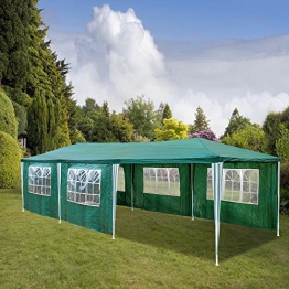 HG®Gazebo Tenda a cupola per le feste, in polietilene, con staffe in acciaio, con 6 pannelli laterali e 2 ingressi, impermeabile, con 6 lati rimovibili - 1