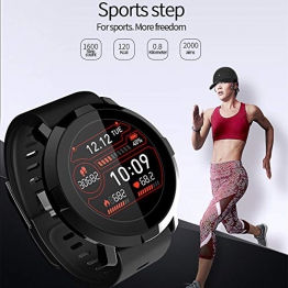 HUAXING Orologio Intelligente, Touch Screen Orologio da Polso Bluetooth/pedometro analisi/Sleep monitoraggio/Heart Rate Monitor Tracker/monitoraggio della Pressione arteriosa per Android e iOS,Black - 1