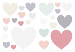 I-love-Wandtattoo Adesivo murale Set Camera Bambini Pastello Cuori Elegante in Colori Vivaci pezz - 1