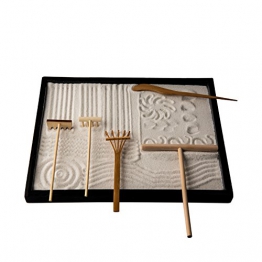 Icnbuys professionale mini strumenti da giardino Zen set tre rastrelli One Bamboo disegno penna One spingendo Sand penna - 1
