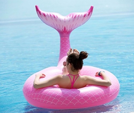 Jasonwell Gonfiabile Galleggiante Coda di Sirena Gigante Salvagente Piscina Galleggiante per Bambini Adulti Giocattolo Estate per Festa Mare Piscina Giochi gonfiabili Spiaggia Oceano Lago - 1