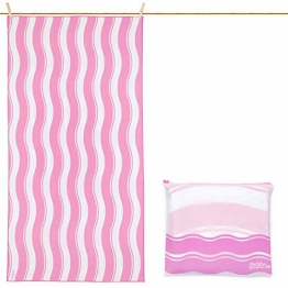 just be... Asciugamano da Spiaggia in Microfibra Onda - Rosa Grande 160 x 80 cm - 1