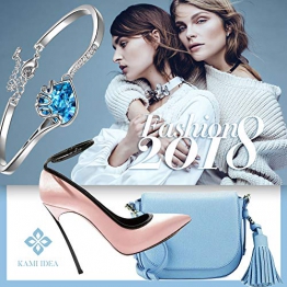 Kami Idea Donna Braccialetto Placcato in Oro Bianco Cristalli di Swarovski con Catena Estensibile Regolabile Regali per Le Madri Gioielli per Compleanno Anniversario San Valentino Mamma Moglie Nonna - 1
