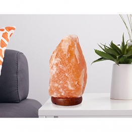 Lampada di Sale Himalayano (5-7 kg) con Varialuce, Completamente Naturale e Realizzata a Mano con Base in Legno - 1