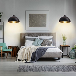 Lampadari a sospensione vintage industriale I set da 2 I lampada elegante da soffitto I corpo metallo, nero esterno, oro interno I diametro 30cm I adatto per lampadine LED E27 I IP20 - 1
