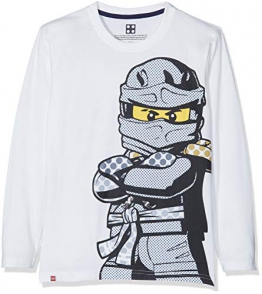 Lego Wear Lego Boy Ninjago CM-73083, Maglietta a Maniche Lunghe Bambino, Weiß (off White 102), 122 - 1