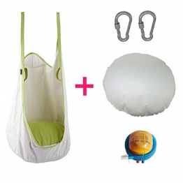 Leiyini - Amaca per bambini, sedile pensile, altalena con cuscino, per esterni e interni, bianco - 1