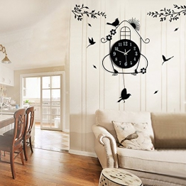 LifeUp- Pendolo con Uccellino cucù, Orologio da Parete Vintage Design Moderni Decorazioni Casa Silenzio, Regalo Originale Compleanno Natale , 70*36cm - 1
