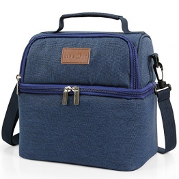 Lifewit Borsa Termica Borsa Pranzo con Ghiaccino Manutenzione di Freddo e Caldo Porta Pranzo Cibo Alimentazione con Grande capacità e Maniglia Durevole Lunch Box per Campeggio Lavoro Scuola7L (Blu) - 1