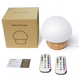 Luce notturna per i bambini, NNIUK Lampada a fungo a LED Silicone Con telecomando senza fili 16 Colore diverso Per la camera dei bambini - spina dell'UE - 1