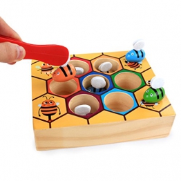 MagiDeal Set Di Scatola Clip Montessori Ape Giochi Bambini Educativi Legno Multicolore Regale - 1