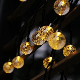 marsboy Ghirlanda LED Energia Solare, Catena Luminosa a Energia Solare per Esterni (7 Metri - 30 LED) Bianco Caldo, Base Ghirlanda Catena per Decorazione Porta Giardino Patio Balcone Corridoio Feste - 1