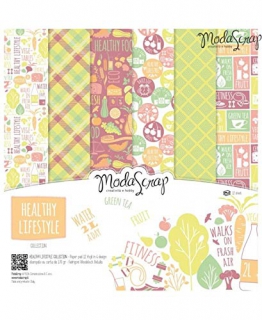 Modascrap Set Carta Ms 30x30 Fg.12 Gr.170 Healthy Lifestyle - 1