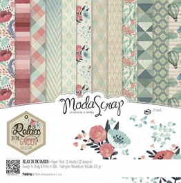 Modascrap Set Carta Ms 30x30 Fg.12 Gr.170 Relax In The Garden - 1