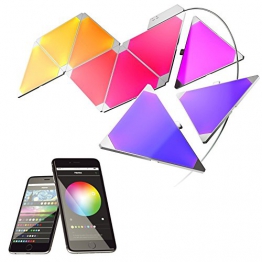 Nanoleaf Aurora Smarter Kit 9 Pannelli LED RGBW, 16.7 Millioni di Colori, 2 W, con Modulo Aurora Rhythm - 1