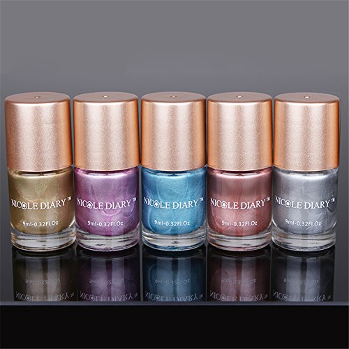 NICOLE DIARY 9ml Nail Polish metallic polacco effetto effetto polacco splendente vernice metallica polacco 5 colori